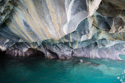 Rock formation in sea