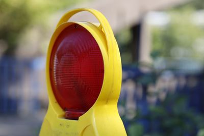 Close-up of warning light 