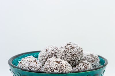 Close-up of food on white background