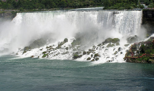 Scenic view of waterfall