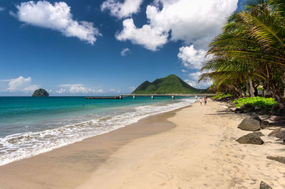 Scenic view of beach against sky