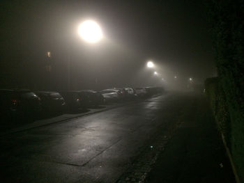 Street light on road at night