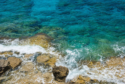 High angle view of beach