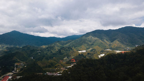 Mountain valley in contrasting morning light in cameron highlands.