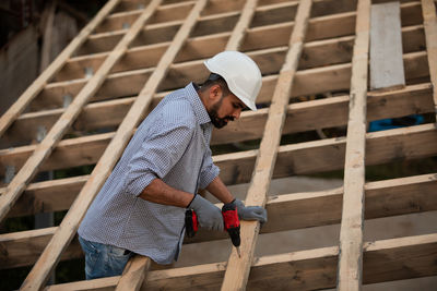 Man working at construction site