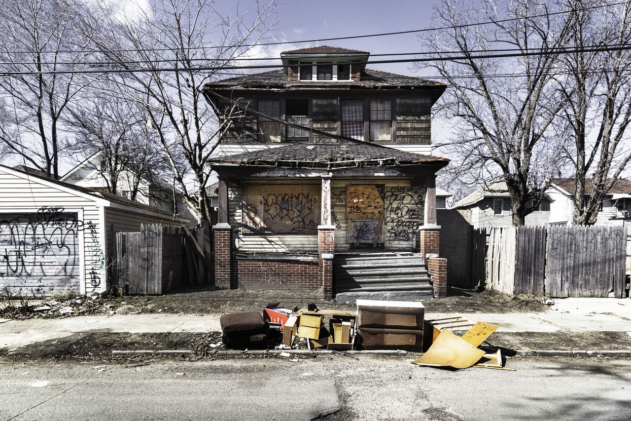 ABANDONED BUILDING IN WINTER