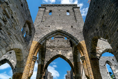 Low angle view of historic building against sky