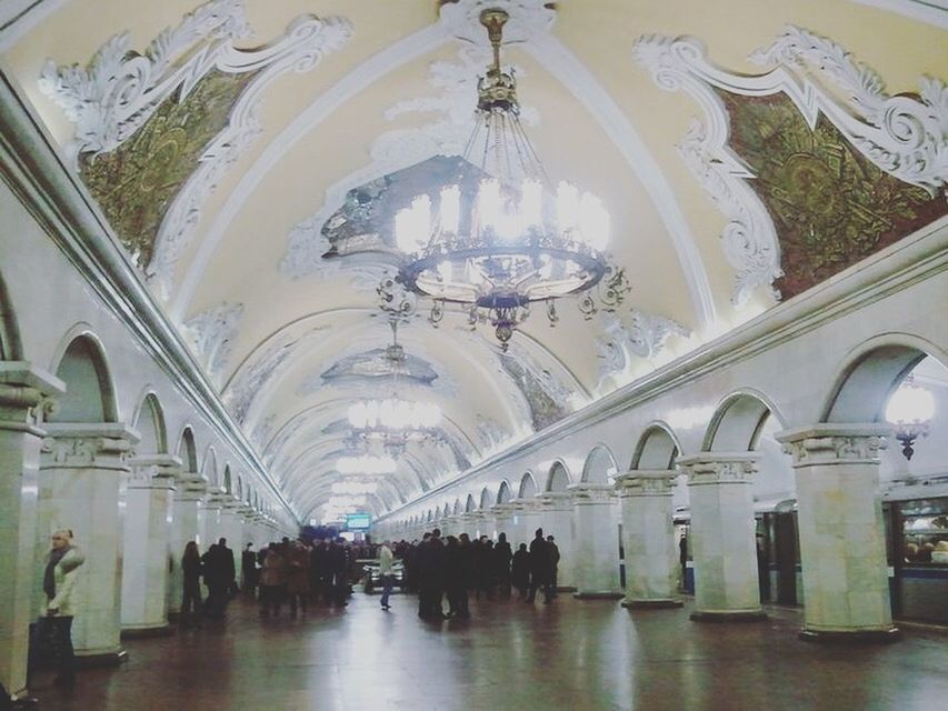 INTERIOR OF ILLUMINATED BUILDING