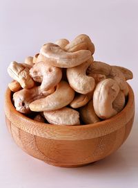 Close-up of food over white background