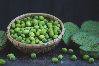 Close-up of vegetables in basket