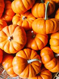 Full frame shot of pumpkins at market stall