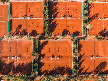 Aerial view of the tennis courts in the resort.