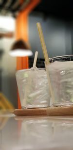 Close-up of ice cream on table