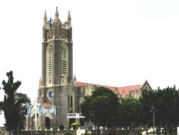 Low angle view of building against clear sky