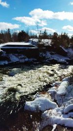 Scenic view of snow covered landscape