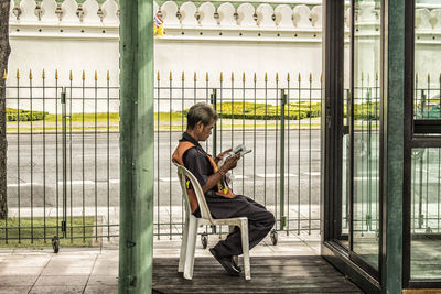 Man sitting on chair