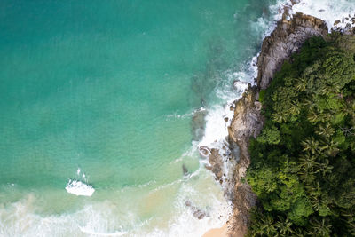 High angle view of sea against sky