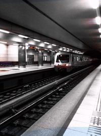 Train at railroad station platform