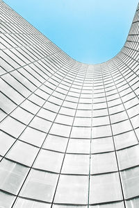 Low angle view of modern building against clear sky