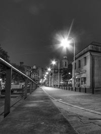 Illuminated street light at night