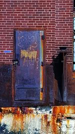 Closed door of old building