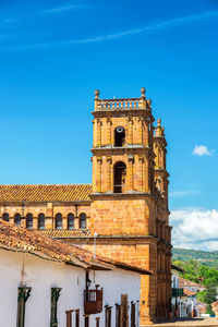 Low angle view of cathedral against blue sky