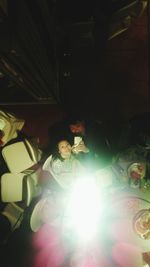 View of illuminated street light