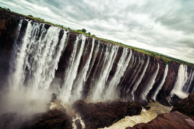 Scenic view of waterfall