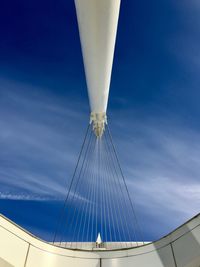 Suspension bridge against blue sky