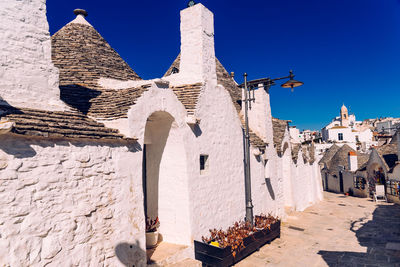 Exterior of historic building against clear blue sky