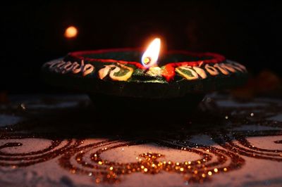 Close-up of illuminated christmas lights