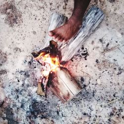 Close-up of burning fire