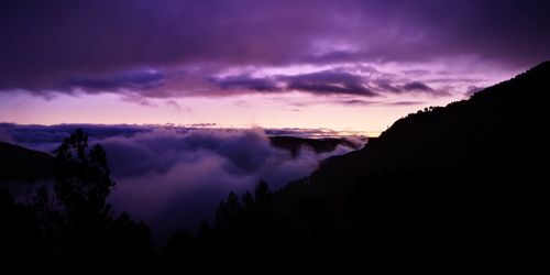 Scenic view of dramatic sky during sunset