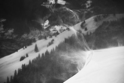 Close-up of snow covered landscape during winter