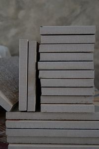 Close-up of stacked tiles