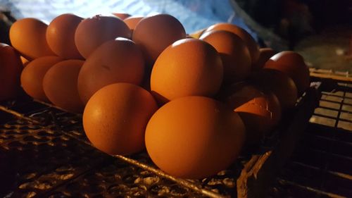 Close-up of eggs on table