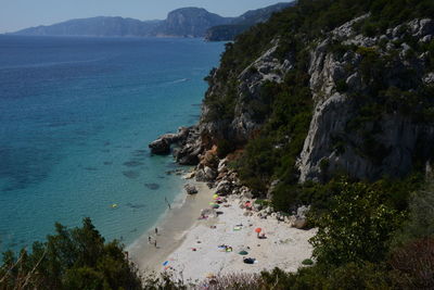 High angle view of beach against sky