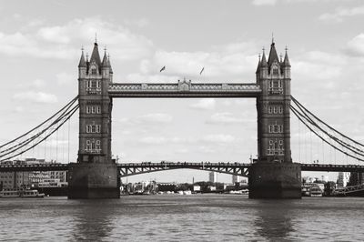 Low angle view of golden gate bridge against sky