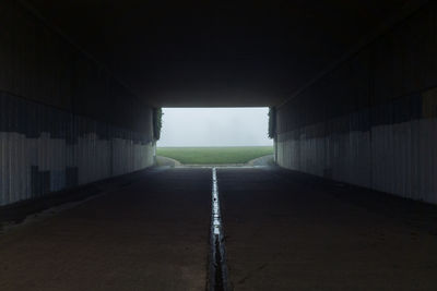 Empty road in tunnel