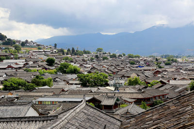 High angle shot of townscape