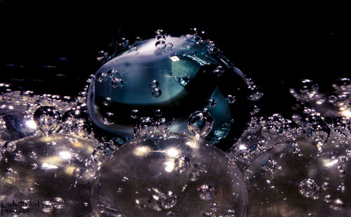 Close-up of bubbles in park
