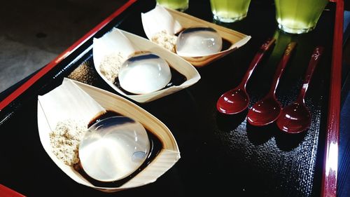 Close-up of food on table