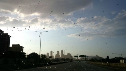 Road passing through city