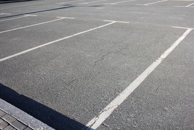 High angle view of zebra crossing on road