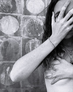 Close-up portrait of woman hand