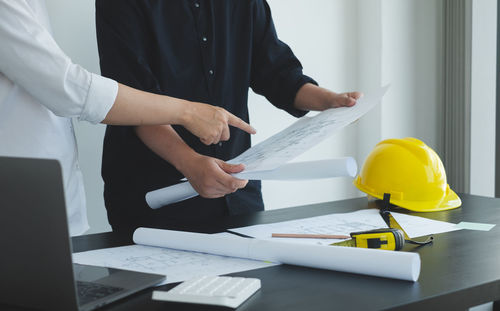 People working on table