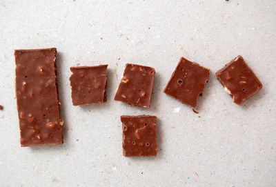 Close-up of chocolate cake on table