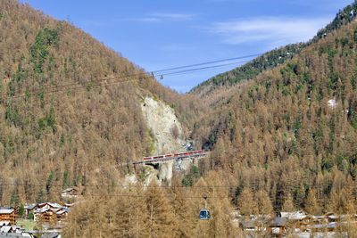 View from above of the city of zermatt