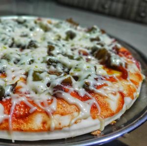 Close-up of pizza in plate