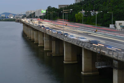 Bridge over river in city